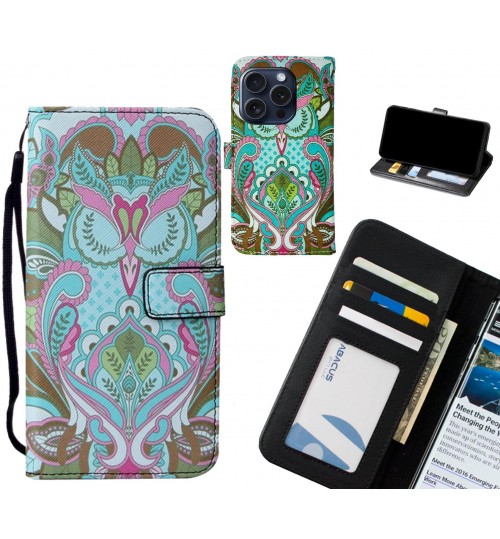 iPhone 15 Pro case leather wallet case printed ID