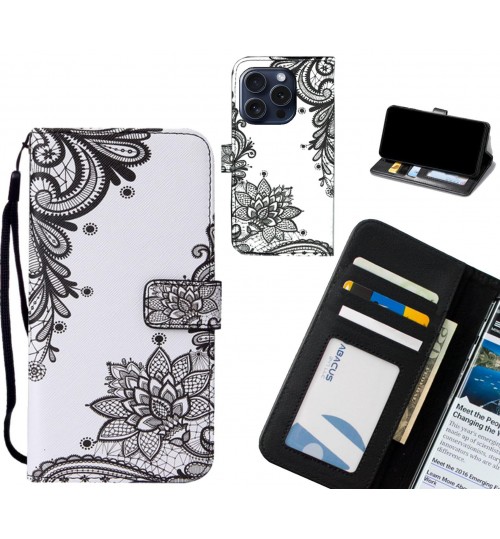 iPhone 15 Pro case leather wallet case printed ID