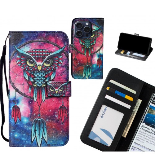 iPhone 15 Pro Max case leather wallet case printed ID