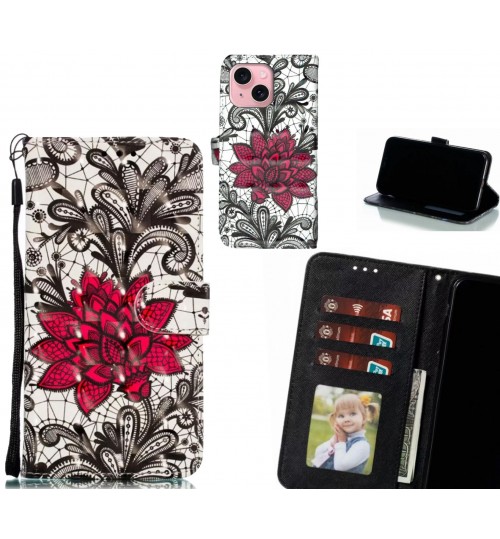 iPhone 15 Case Leather Wallet Case 3D Pattern Printed