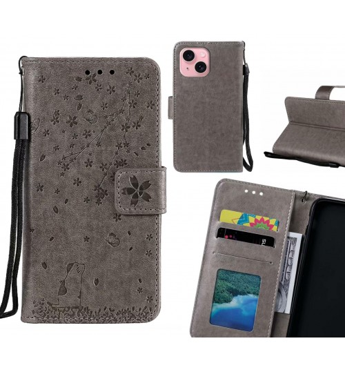 iPhone 15 Case Embossed Wallet Leather Case