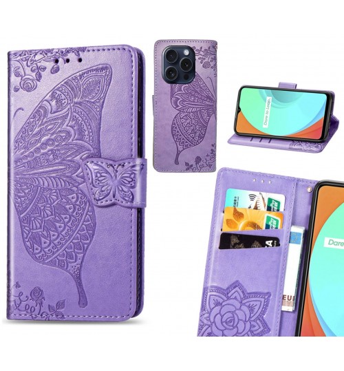 iPhone 15 Pro Max case Embossed Butterfly Wallet Leather Case