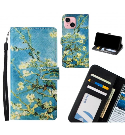iPhone 15 case leather wallet case van gogh painting