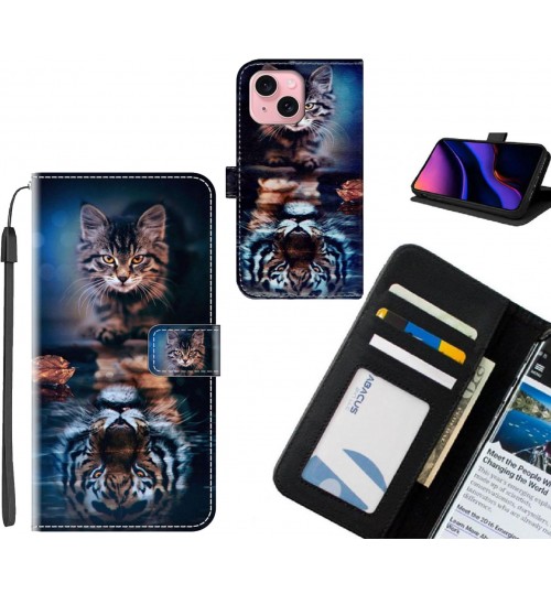 iPhone 15 case leather wallet case printed ID