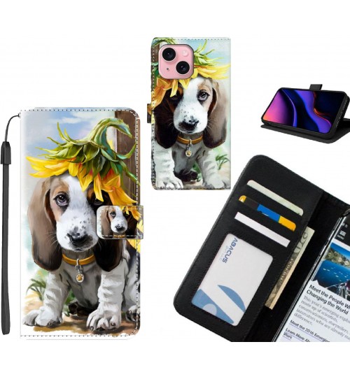 iPhone 15 case leather wallet case printed ID