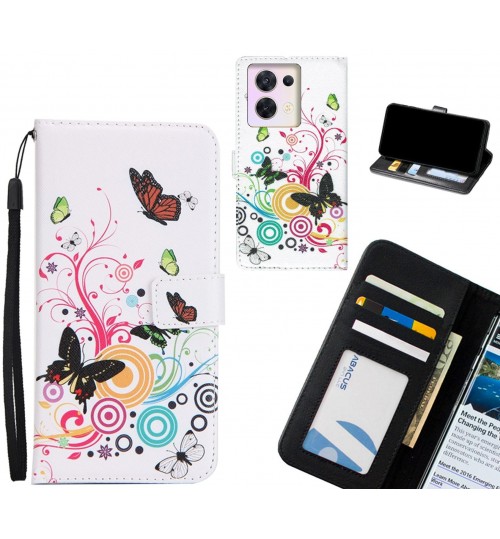 Oppo Reno 8 case 3 card leather wallet case printed ID