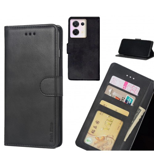 Oppo Reno 8 Case Executive Leather Wallet Case - Black