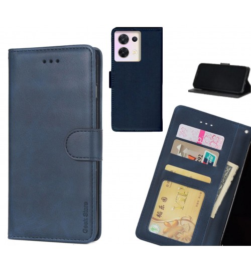 Oppo Reno 8 Case Executive Leather Wallet Case - Blue