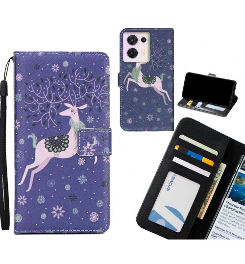 Oppo Reno 8 case 3 card leather wallet case printed ID