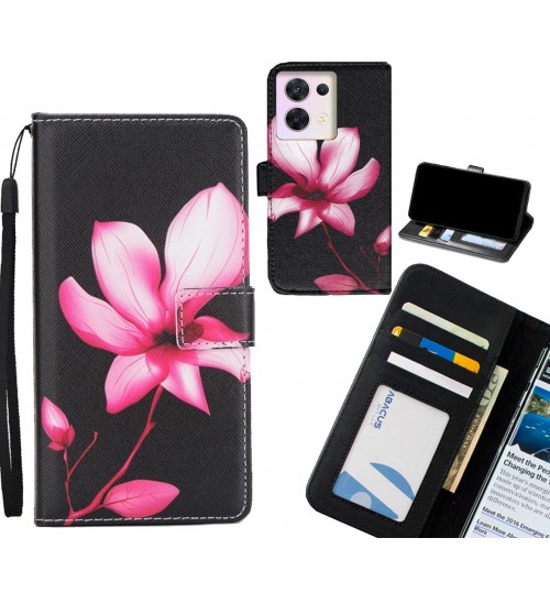 Oppo Reno 8 case 3 card leather wallet case printed ID