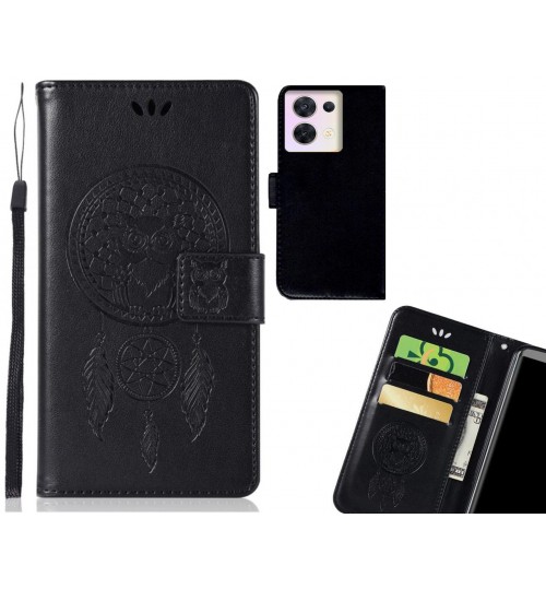 Oppo Reno 8 Case Embossed wallet case owl