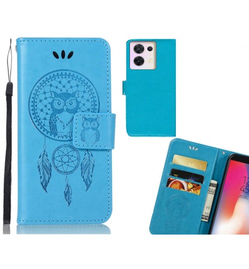 Oppo Reno 8 Case Embossed wallet case owl