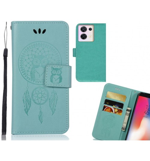 Oppo Reno 8 Case Embossed wallet case owl