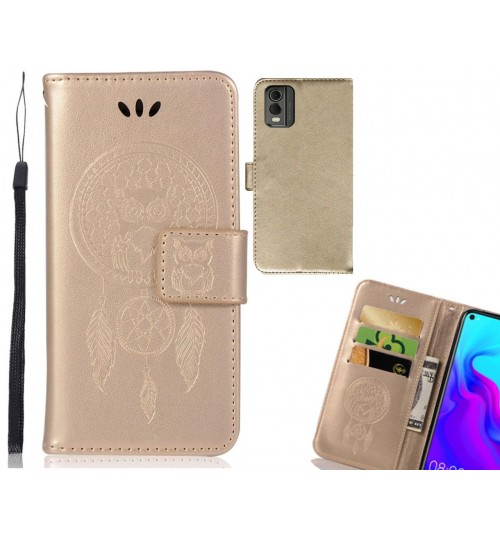 Nokia C32 Case Embossed wallet case owl