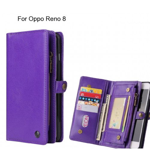 Oppo Reno 8 Case Retro leather case multi cards cash pocket