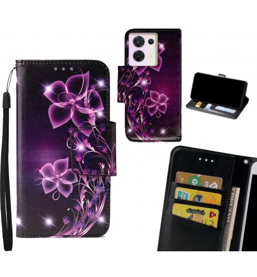 Oppo Reno 8 Case wallet fine leather case printed