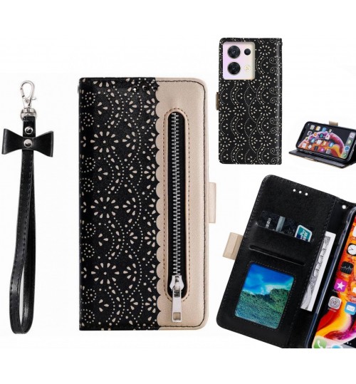 Oppo Reno 8 Case Multifunctional Wallet Case - Black