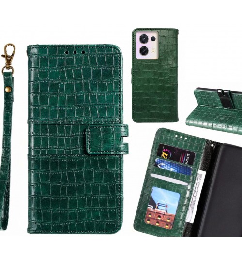 Oppo Reno 8 case croco wallet Leather case