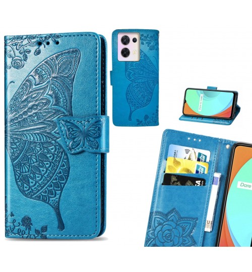 Oppo Reno 8 case Embossed Butterfly Wallet Leather Case
