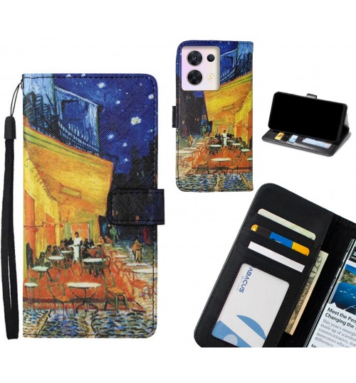 Oppo Reno 8 case leather wallet case van gogh painting