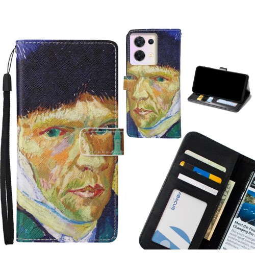 Oppo Reno 8 case leather wallet case van gogh painting