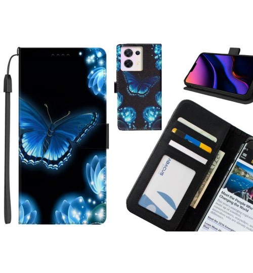 Oppo Reno 8 case leather wallet case printed ID