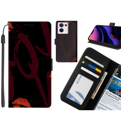 Oppo Reno 8 case leather wallet case printed ID