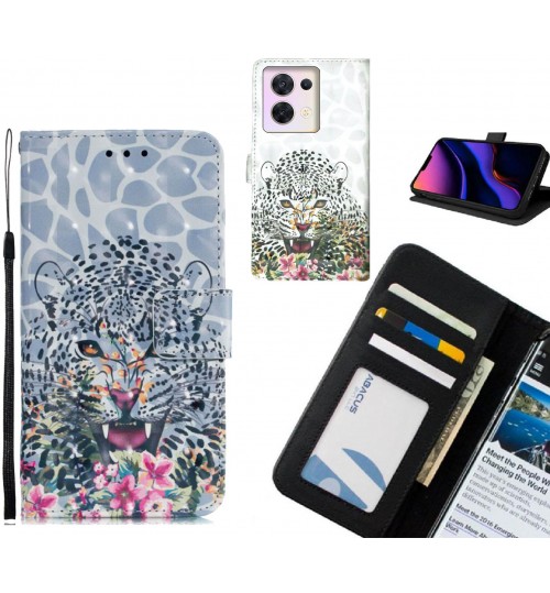 Oppo Reno 8 Case Leather Wallet Case 3D Pattern Printed