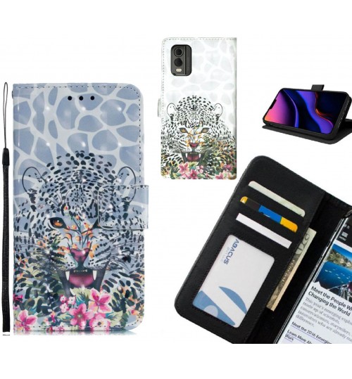 Nokia C32 Case Leather Wallet Case 3D Pattern Printed