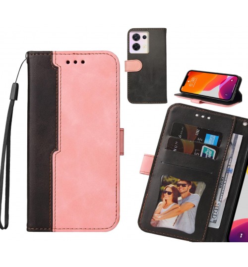 Oppo Reno 8 Case Wallet Denim Leather Case Cover - Pink