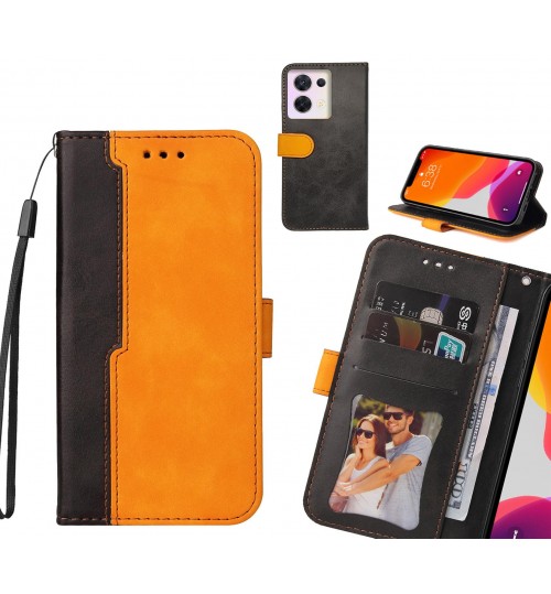 Oppo Reno 8 Case Wallet Denim Leather Case Cover - Orange