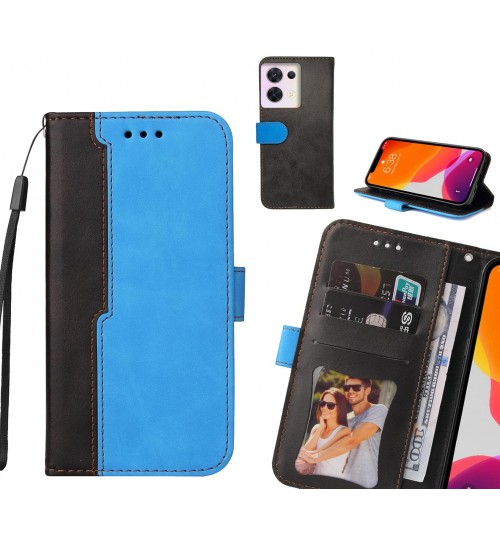 Oppo Reno 8 Case Wallet Denim Leather Case Cover - Blue