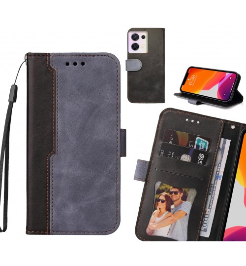 Oppo Reno 8 Case Wallet Denim Leather Case Cover - Grey