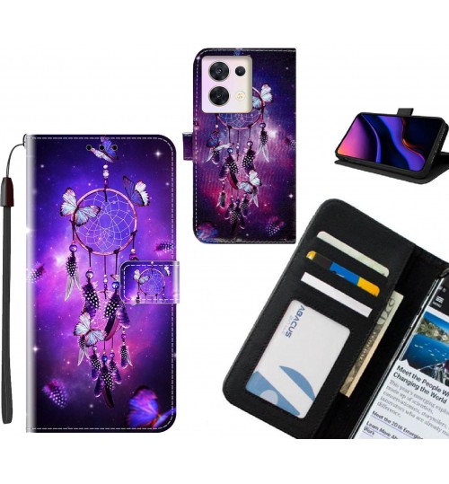 Oppo Reno 8 case leather wallet case printed ID