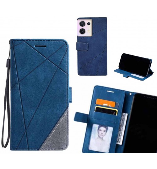 Oppo Reno 8 Case Wallet Premium Denim Leather Cover - Blue