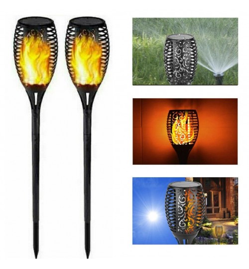 Solar Lights 2Pcs LED Flame Light Torch