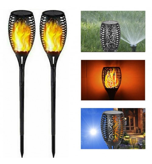 Solar Lights 2Pcs LED Flame Light Torch