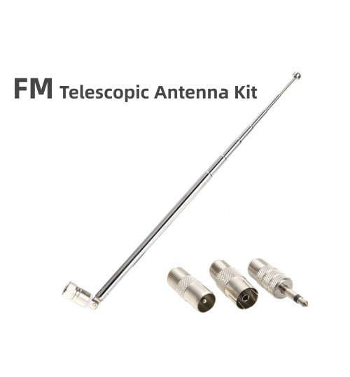FM Telescopic Antenna 75 Ohm Radio Tuner Reception
