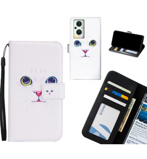 Oppo Reno 8 Lite 5G case 3 card leather wallet case printed ID