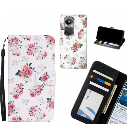 Oppo Reno 10 case 3 card leather wallet case printed ID