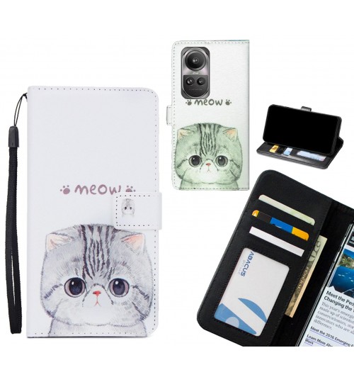 Oppo Reno 10 case 3 card leather wallet case printed ID