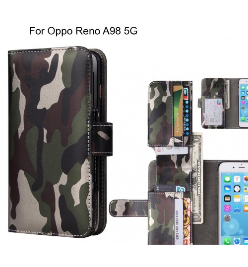 Oppo Reno A98 5g Case Wallet Leather Flip Case 7 Card Slots - Green