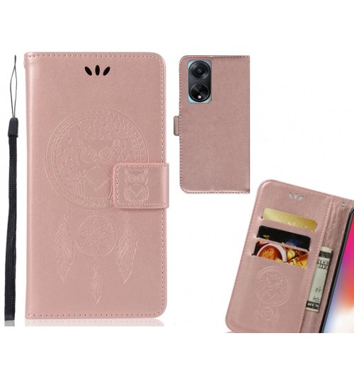 Oppo Reno A98 5G Case Embossed wallet case owl