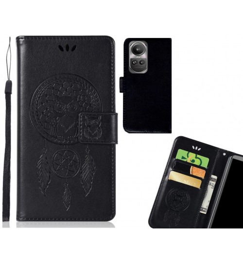 Oppo Reno 10 Case Embossed wallet case owl