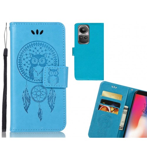 Oppo Reno 10 Case Embossed wallet case owl