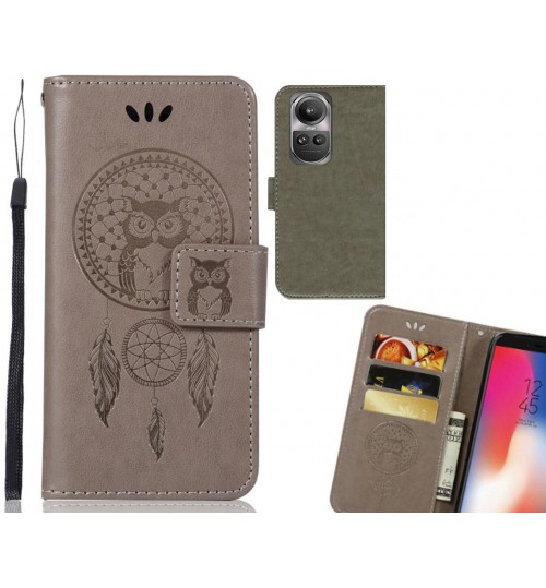 Oppo Reno 10 Case Embossed wallet case owl