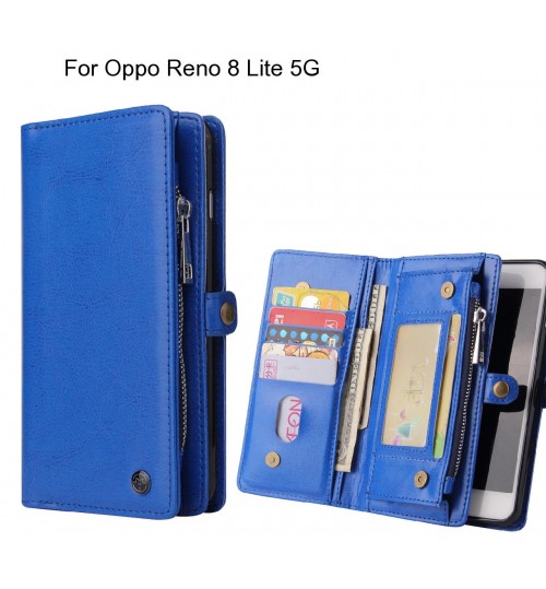 Oppo Reno 8 Lite 5G Case Retro leather case multi cards cash pocket