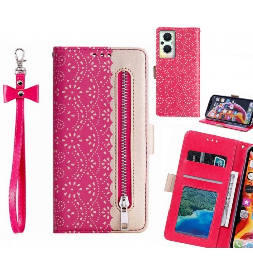 Oppo Reno 8 Lite 5g Case Multifunctional Wallet Case - Hot Pink