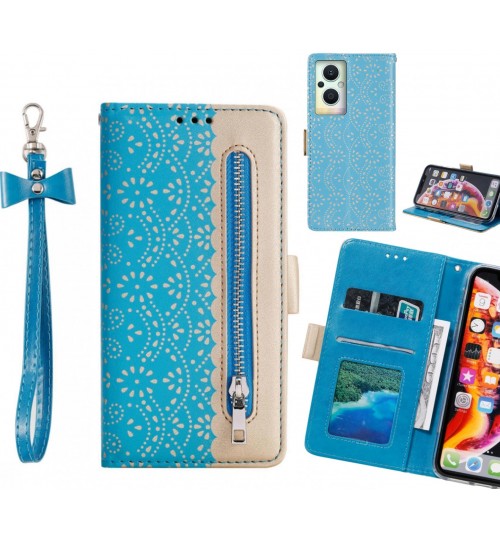 Oppo Reno 8 Lite 5g Case Multifunctional Wallet Case - Blue