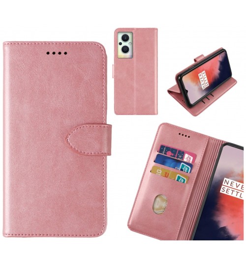 Oppo Reno 8 Lite 5g Case Premium Leather Id Wallet Case - Rose Gold